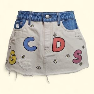 NWT Little Miss Sunshine Denim Skirt In White